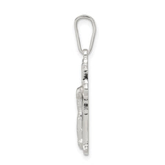 Sterling Silver Polished Crucifix Pendant - 8