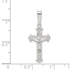 Sterling Silver Polished Crucifix Pendant - 8