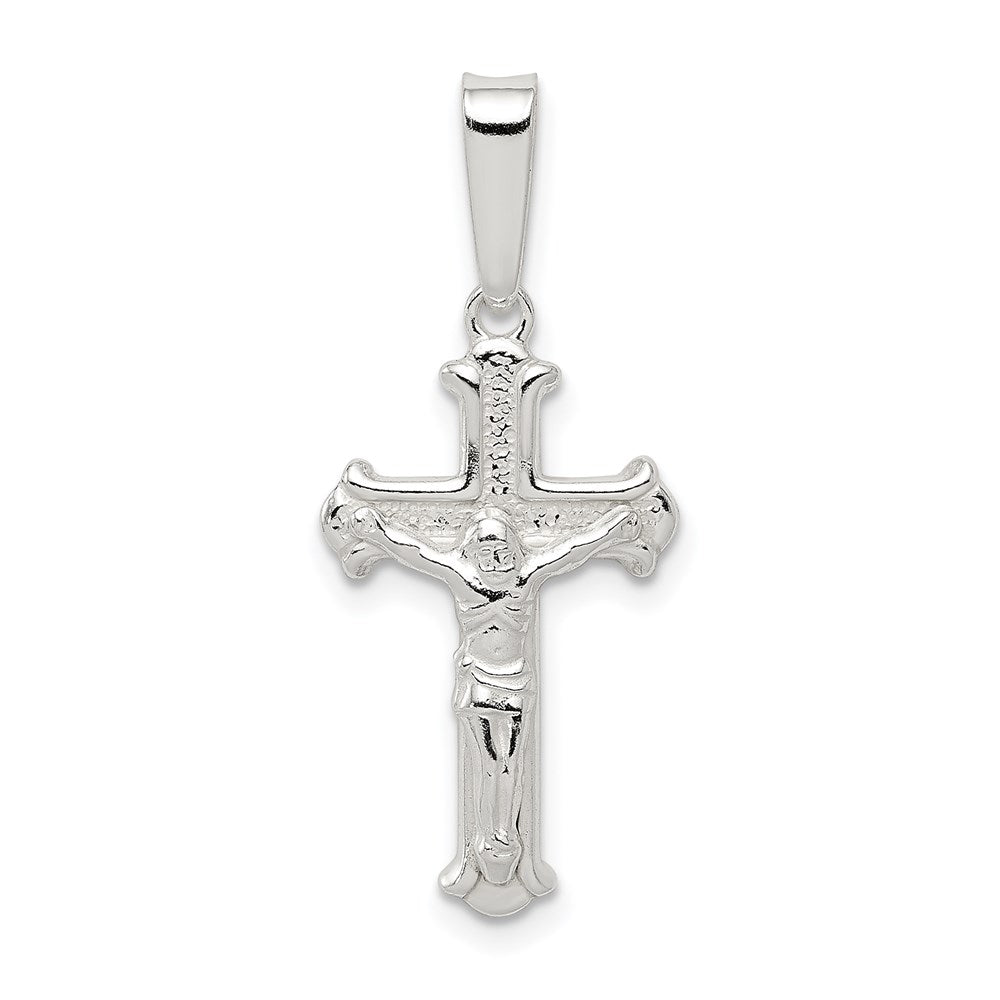 Sterling Silver Polished Crucifix Pendant - 8