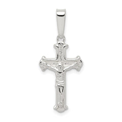 Sterling Silver Polished Crucifix Pendant - 8