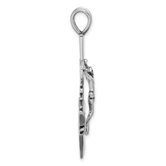 Sterling Silver Antiqued Mariner Crucifix Charm - 2