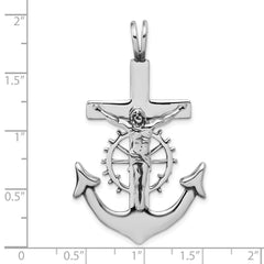 Sterling Silver Antiqued Mariner Crucifix Charm - 2