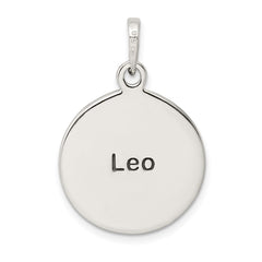 Sterling Silver Polished Antique Finish Leo Horoscope Zodiac Pendant
