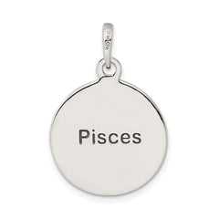 Sterling Silver Polished Antique Finish Pisces Horoscope Zodiac Pendant