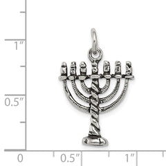 Sterling Silver Antiqued Menorah Charm - 2