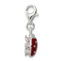 Sterling Silver Enameled Lady Bug Charm - 2