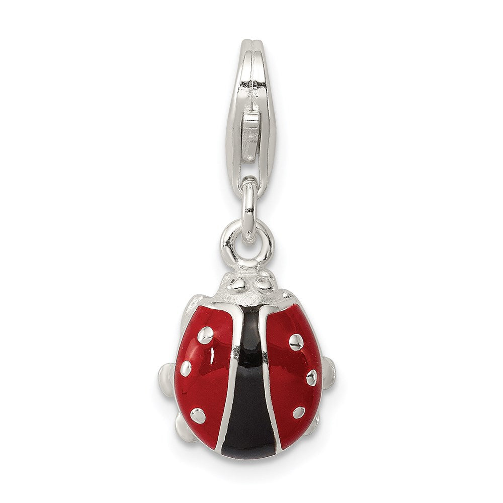 Sterling Silver Enameled Lady Bug Charm - 2
