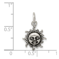 Sterling Silver Antiqued Sun Charm - 2