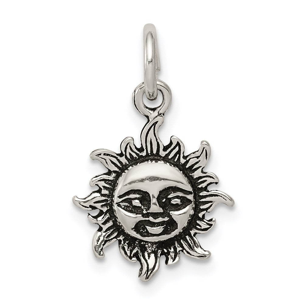 Sterling Silver Antiqued Sun Charm - 2