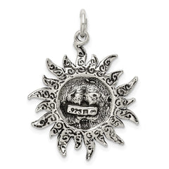 Sterling Silver Antiqued Sun Charm - 3