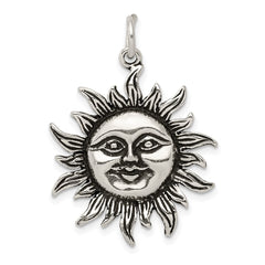 Sterling Silver Antiqued Sun Charm - 3