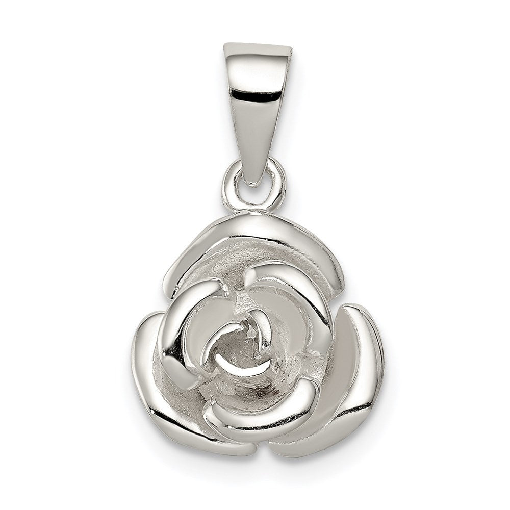 Sterling Silver Rose Pendant - 4