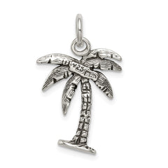 Sterling Silver Antiqued Palm Tree Charm