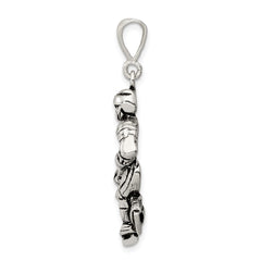Sterling Silver Antiqued Hockey Player Charm - 3