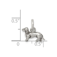 Sterling Silver Antiqued Dog Charm - 2