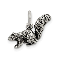 Sterling Silver Antiqued Squirrel Charm - 2