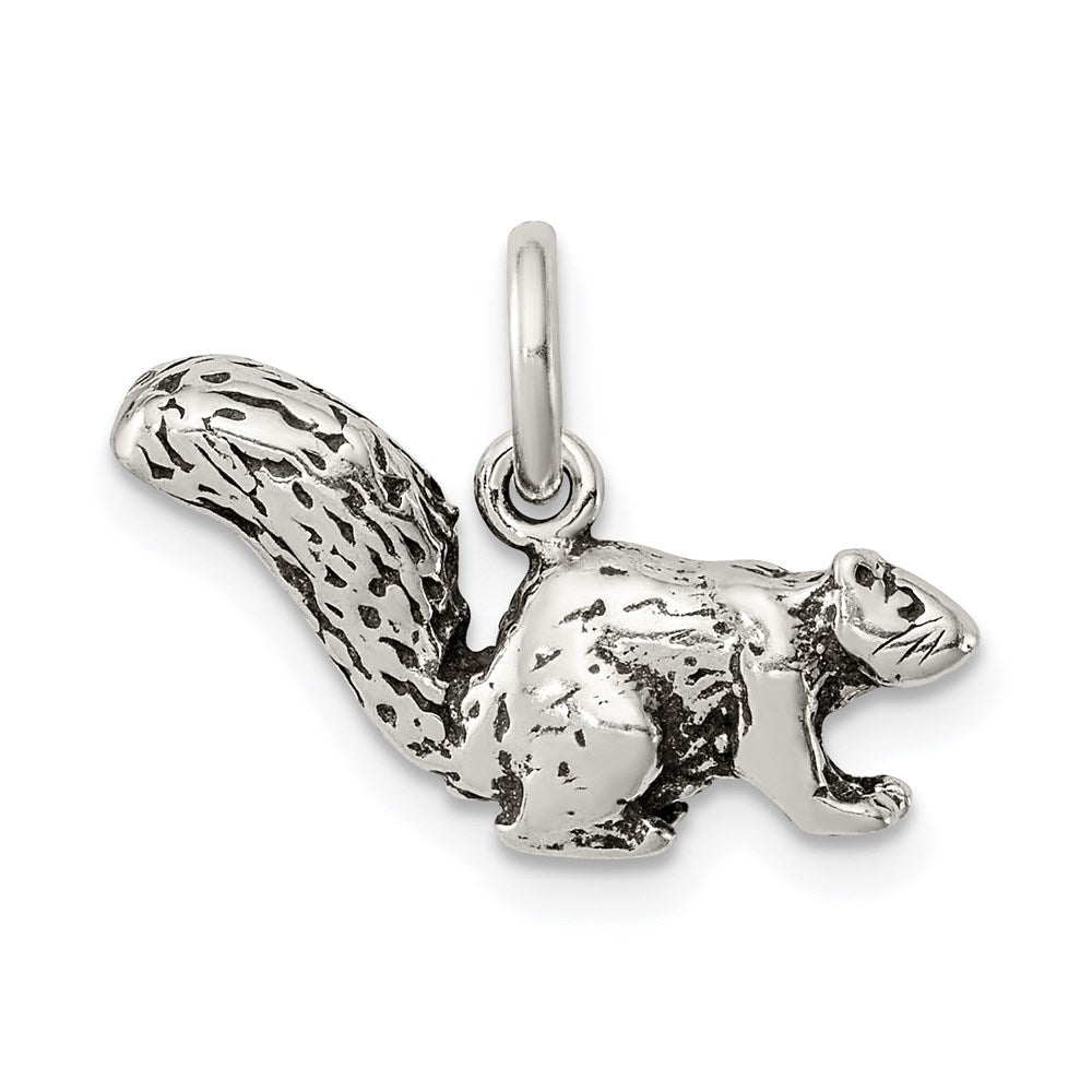 Sterling Silver Antiqued Squirrel Charm - 2