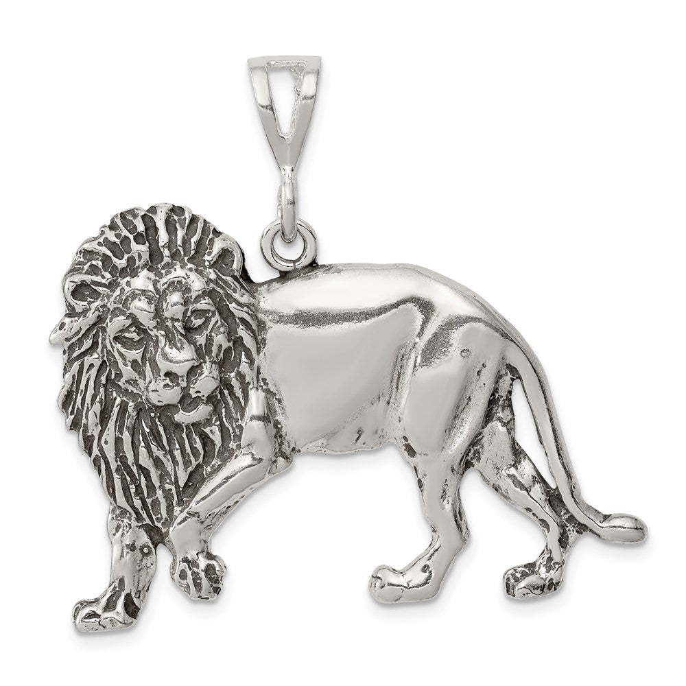 Sterling Silver Antiqued Lion Charm - 3