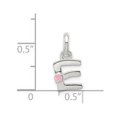 Sterling Silver Letter E with Enamel Pendant