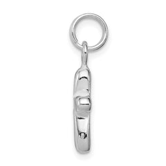 Sterling Silver Polished Cross Charm - 6