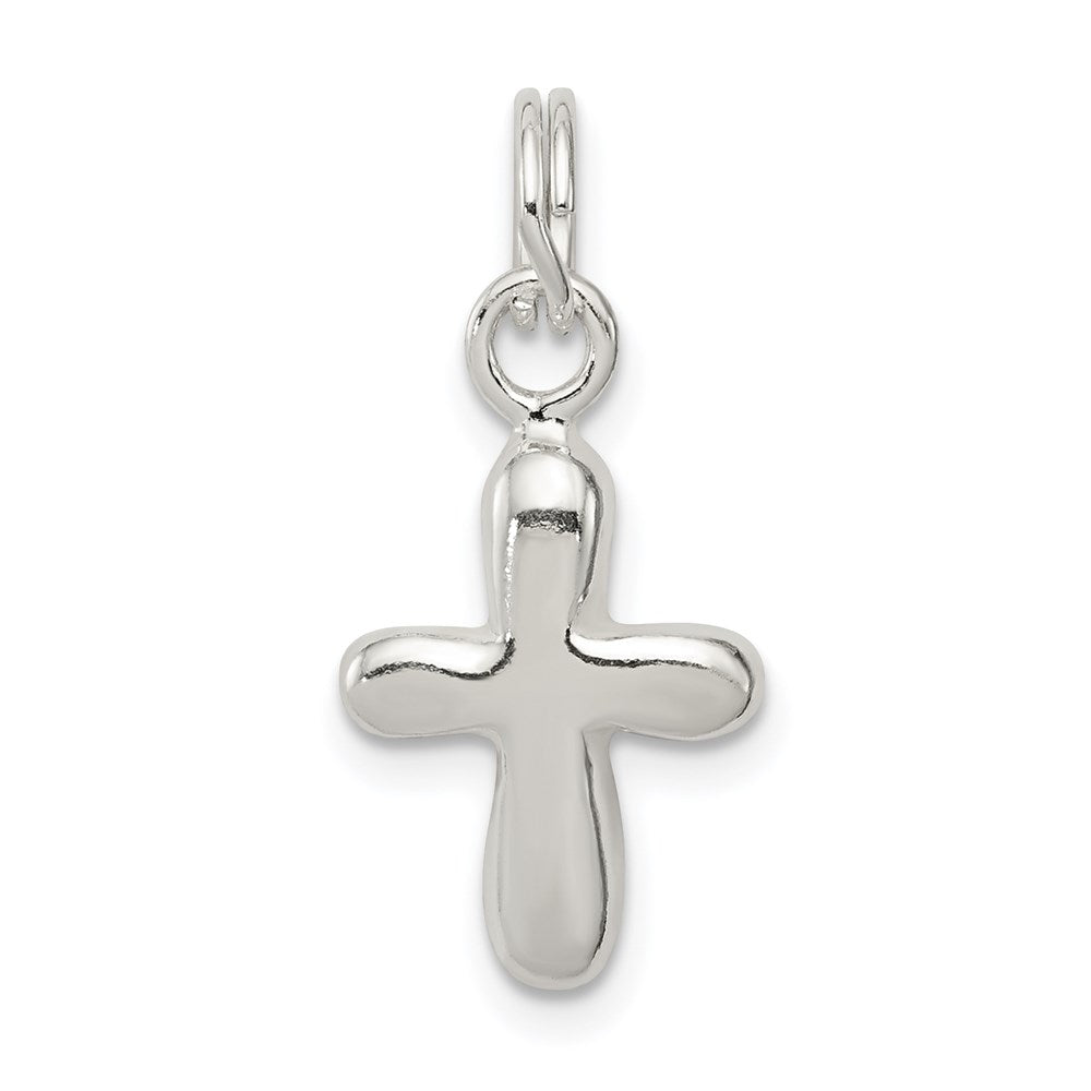 Sterling Silver Polished Cross Charm - 6