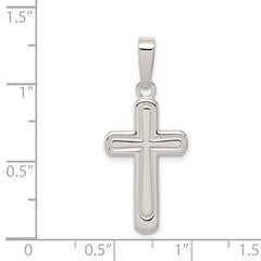 Sterling Silver Polished Cross Pendant - 30