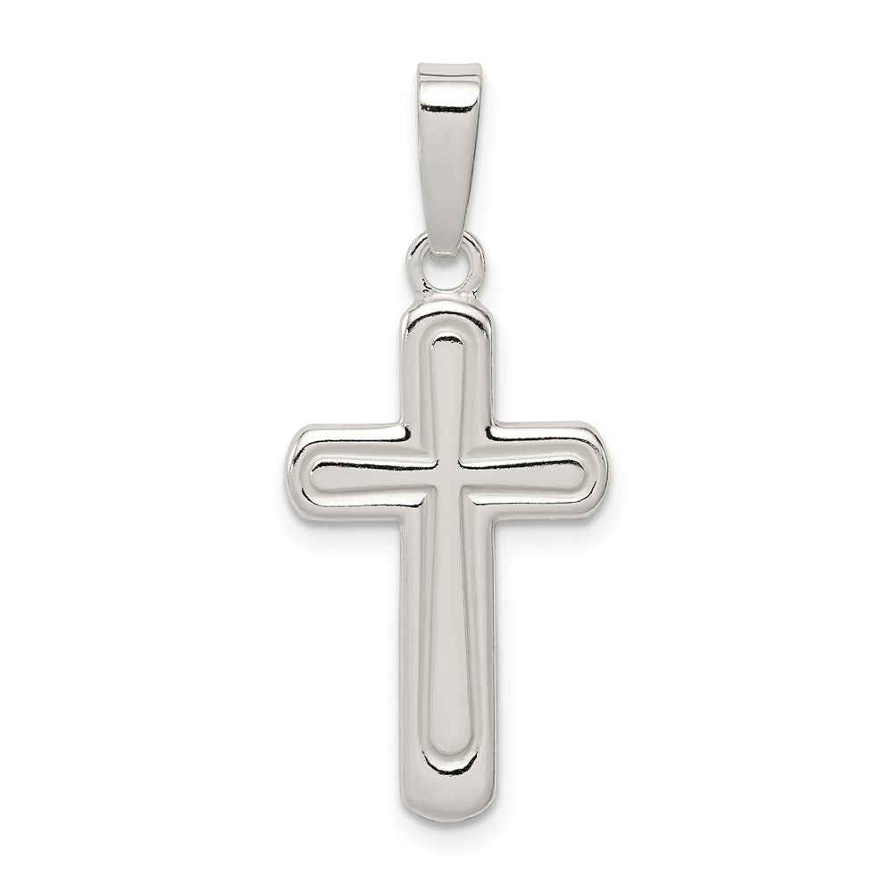 Sterling Silver Polished Cross Pendant - 30