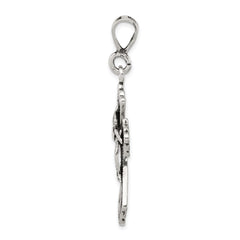 Sterling Silver Antiqued Cross Pendant - 20