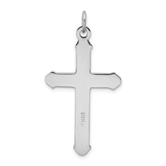 Sterling Silver, Gold-tone, Blk Rhod Criss Cross Design Cross Pendant