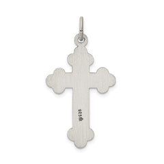 Sterling Silver Antiqued, Textured and Brushed Latin Cross Pendant - 2
