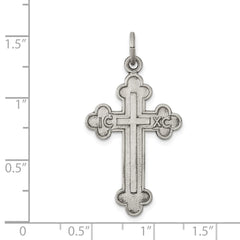Sterling Silver Antiqued, Textured and Brushed Latin Cross Pendant - 2