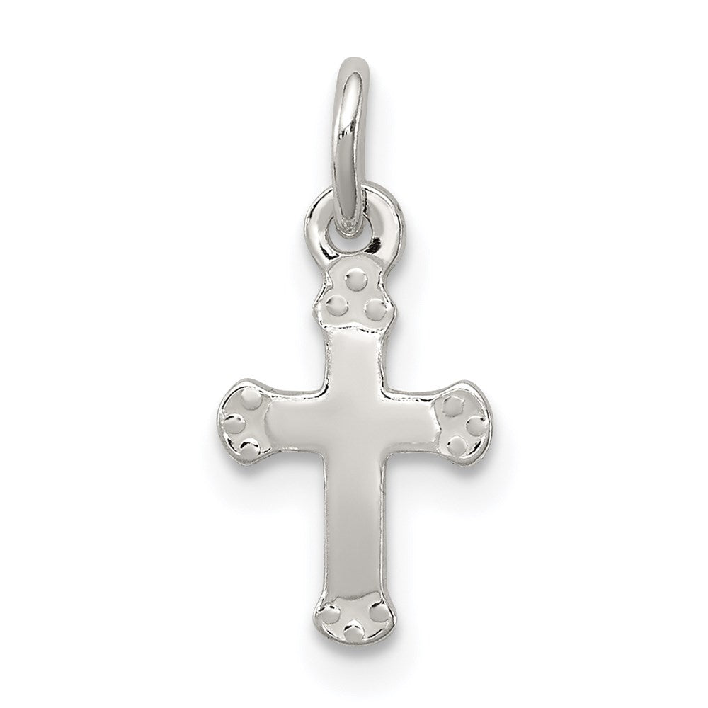 Sterling Silver Polished Cross Charm - 7