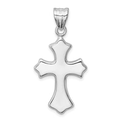 Sterling Silver Rhodium-plated Polished Cross Pendant - 5