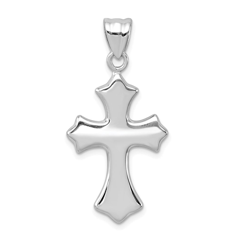 Sterling Silver Rhodium-plated Polished Cross Pendant - 5