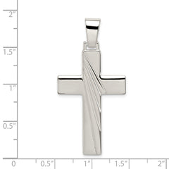 Sterling Silver Polished Cross Pendant - 13
