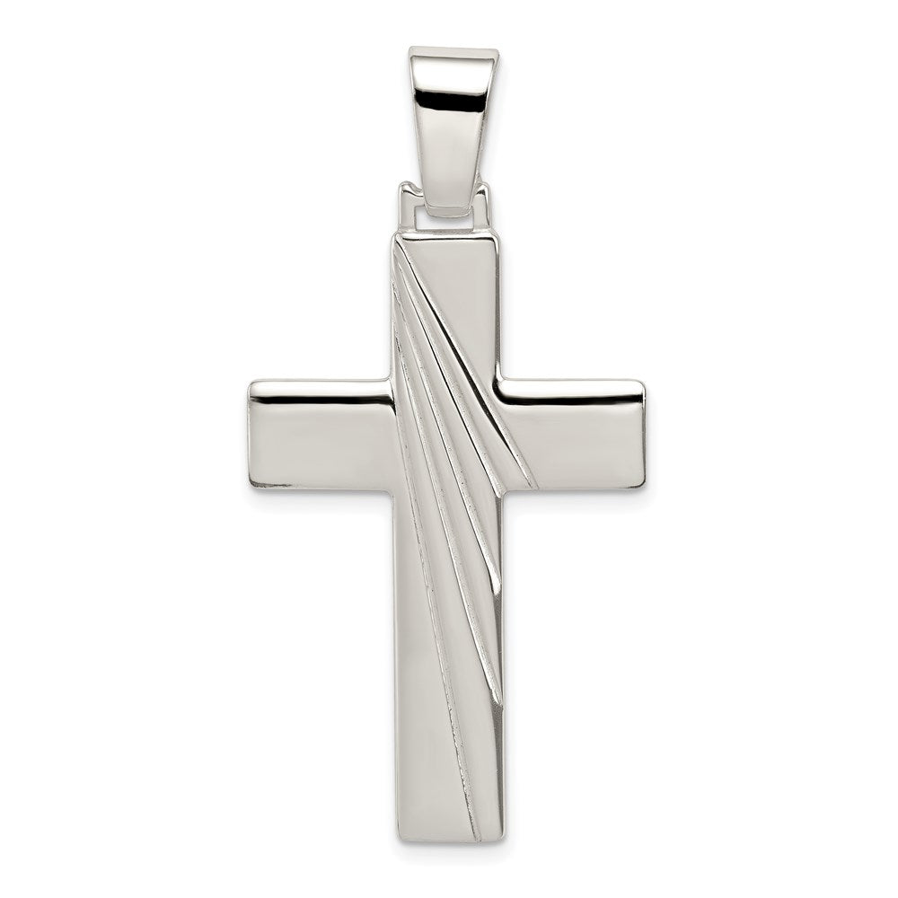 Sterling Silver Polished Cross Pendant - 13
