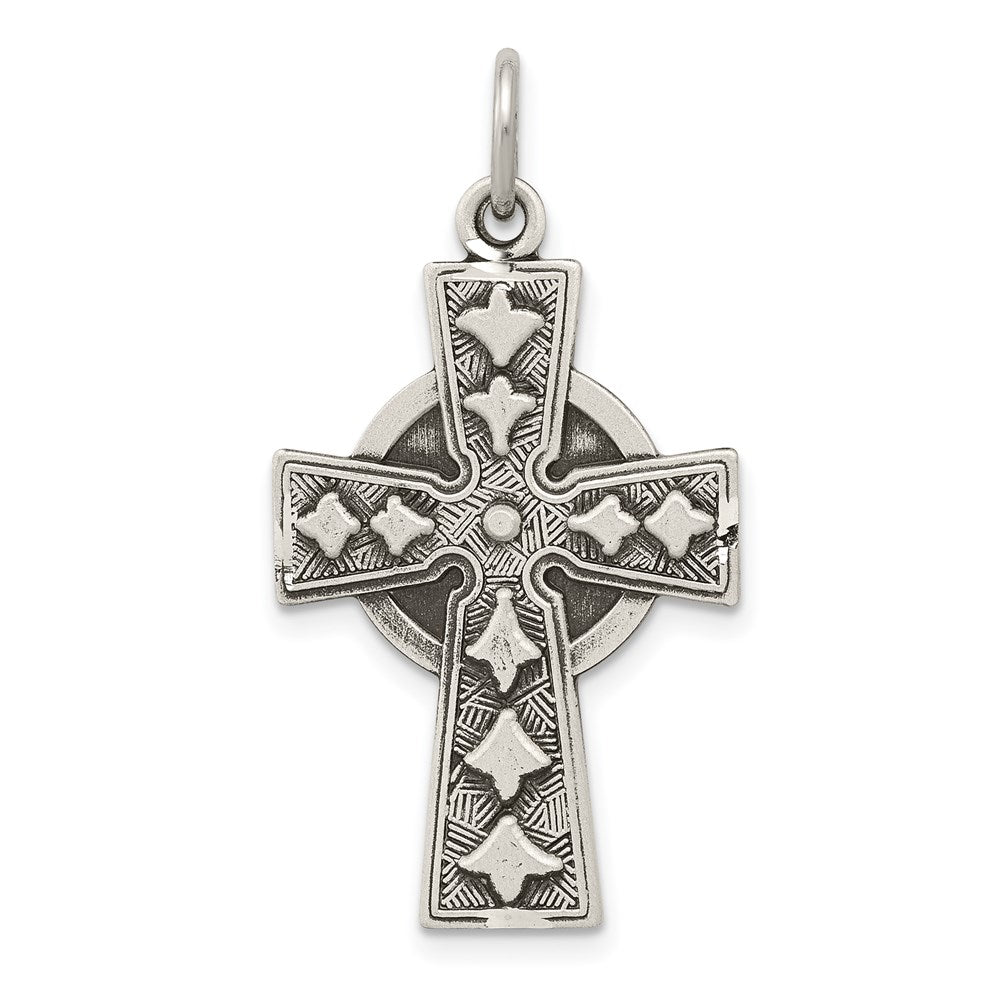 Sterling Silver Antiqued Irish Cross Pendant - 2