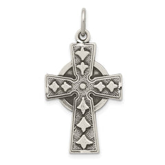 Sterling Silver Antiqued Irish Cross Pendant - 2