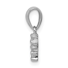 Sterling Silver Rhodium-plated Polished CZ Cross Pendant - 2
