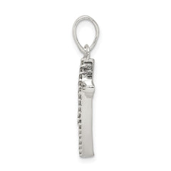 Sterling Silver Polished CZ Cross Pendant - 4