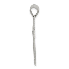 Sterling Silver Polished & Textured Crucifix Pendant