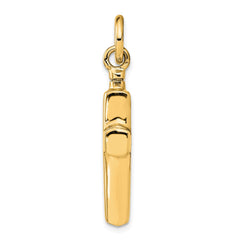 Sterling Silver Gold-tone Polished Cross Ash Holder Pendant
