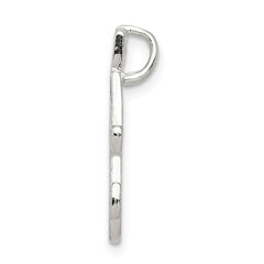 Sterling Silver Polished & Textured Letter A Initial Chain Slide