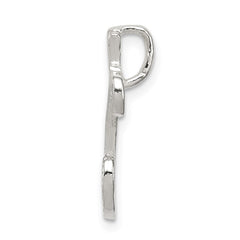 Sterling Silver Polished & Textured Letter C Initial Chain Slide