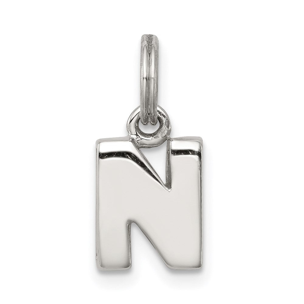 Sterling Silver Letter N Initial Charm - 2