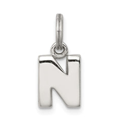 Sterling Silver Letter N Initial Charm - 2