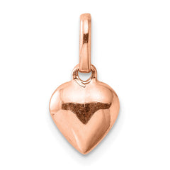 Sterling Silver Rose-tone Polished Puffed Heart Pendant - 3