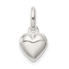 Sterling Silver Polished Puff Heart Charm - 3