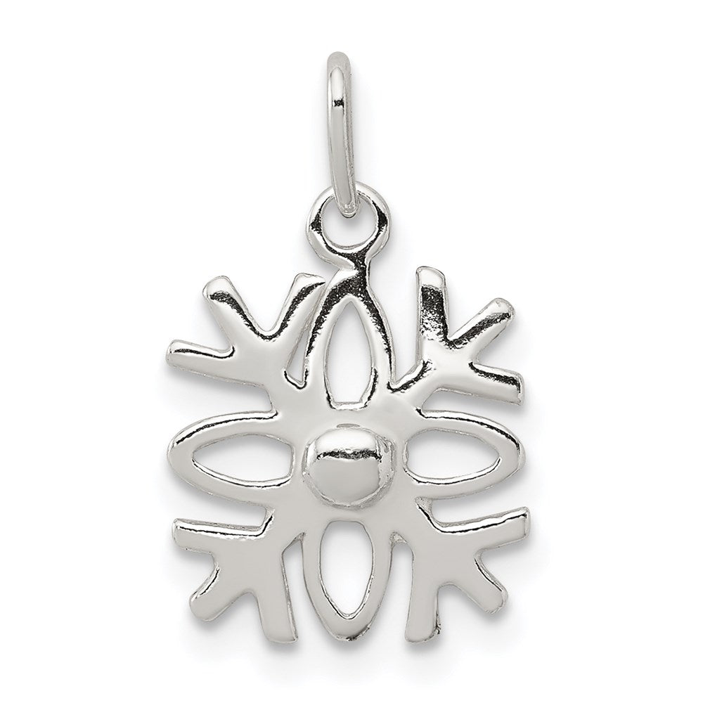 Sterling Silver Polished Snowflake Charm - 3