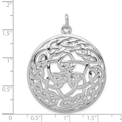 Sterling Silver Rhodium-plated Polished Celtic Pendant - 2